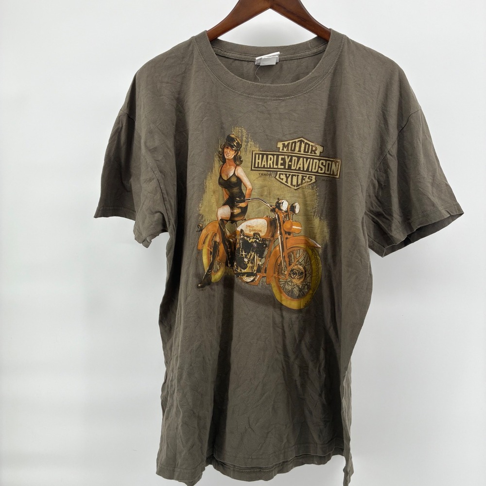 Harley-Davidson Brians Philadelphia Eagle Pinup T-Shirt XL Brown RK Stratman